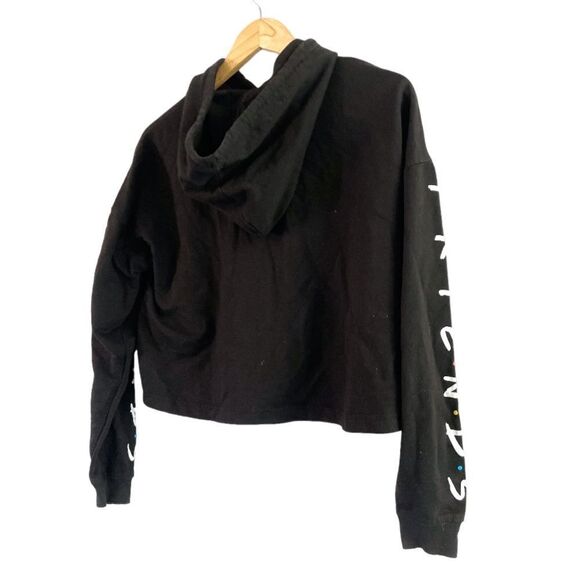 FRIENDS Black Cropped Long Sleeve Hoodie Sweatshirt, Size XS - Picture 5 of 6
